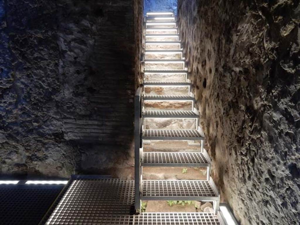 VIII.2.1 Pompeii. May 2018. Steps leading up from lower level to ground floor level.
Photo courtesy of Buzz Ferebee.