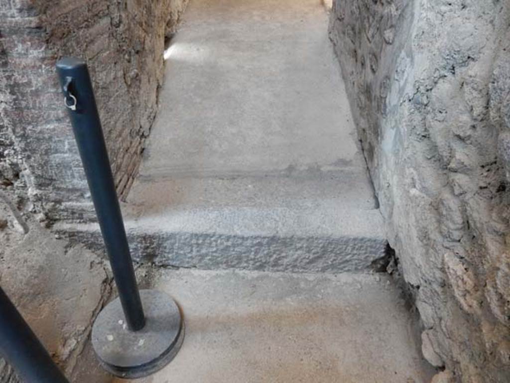 VIII.2.1 Pompeii. May 2018. Ground floor level. The steps to the upper floor are on the left. Photo courtesy of Buzz Ferebee.
