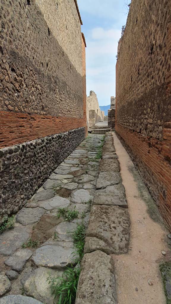 VIII.2.7 Pompeii. August 2021.
Looking south from entrance doorway along Vicolo del Foro to rear.
Foto Annette Haug, ERC Grant 681269 DÉCOR.