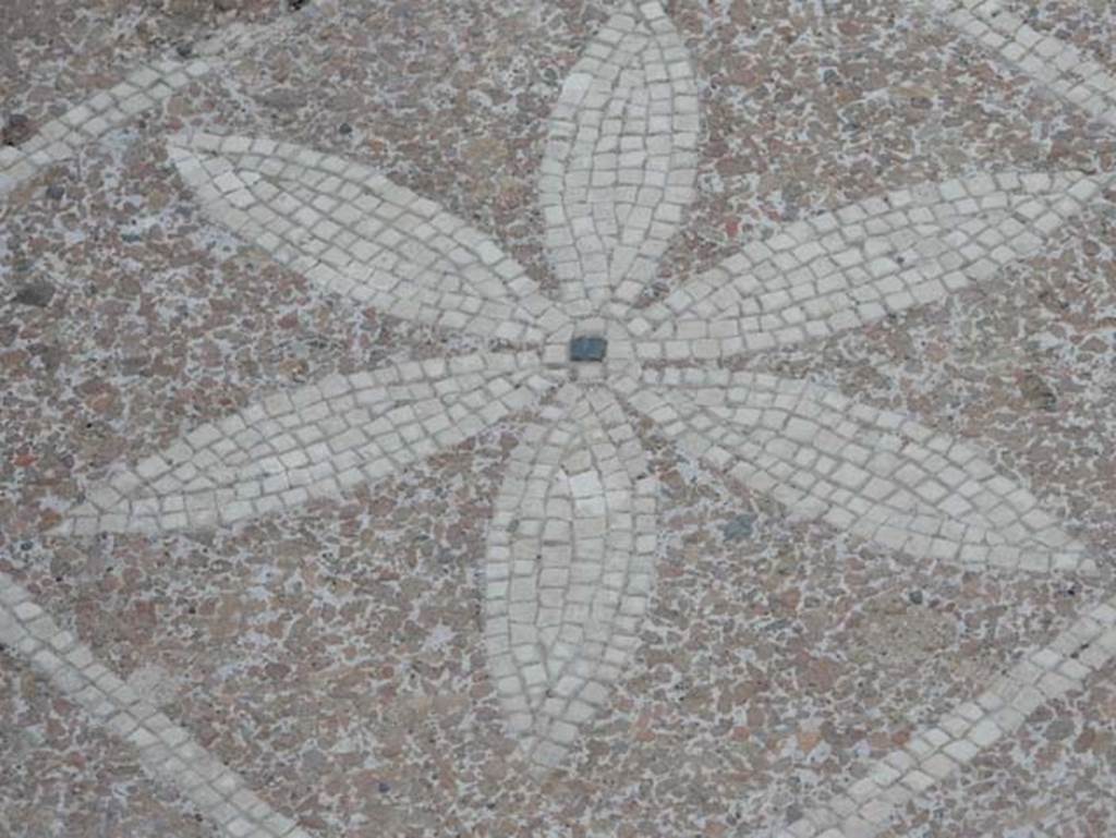 VIII.2.13 Pompeii. May 2017. Detail of six-petalled rosette in centre of mosaic. Photo courtesy of Buzz Ferebee.