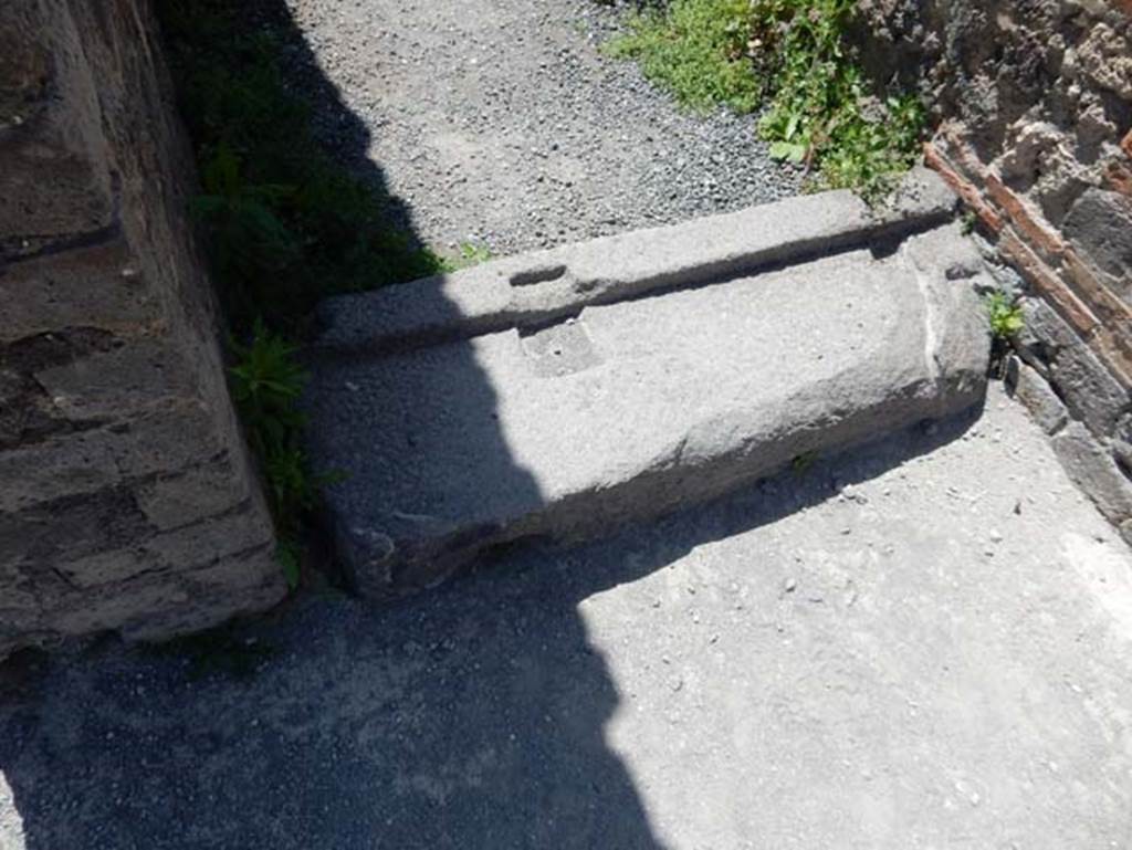 VIII.2.14 Pompeii. May 2018. Threshold of doorway to corridor, leading to kitchen area. Photo courtesy of Buzz Ferebee.