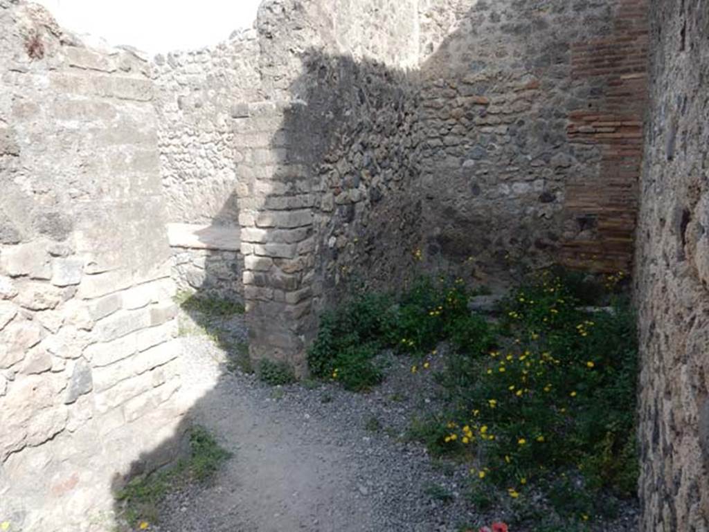 VIII.2.14 Pompeii. May 2017. Looking north along passageway from atrium, with doorway to kitchen, on left. Photo courtesy of Buzz Ferebee.