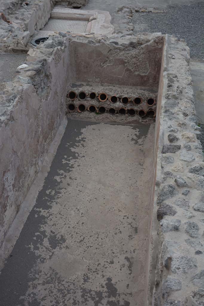 VIII.2.13/14/16 Pompeii. November 2017. Looking west across pool/pond in south-east corner.
Foto Annette Haug, ERC Grant 681269 DÉCOR.