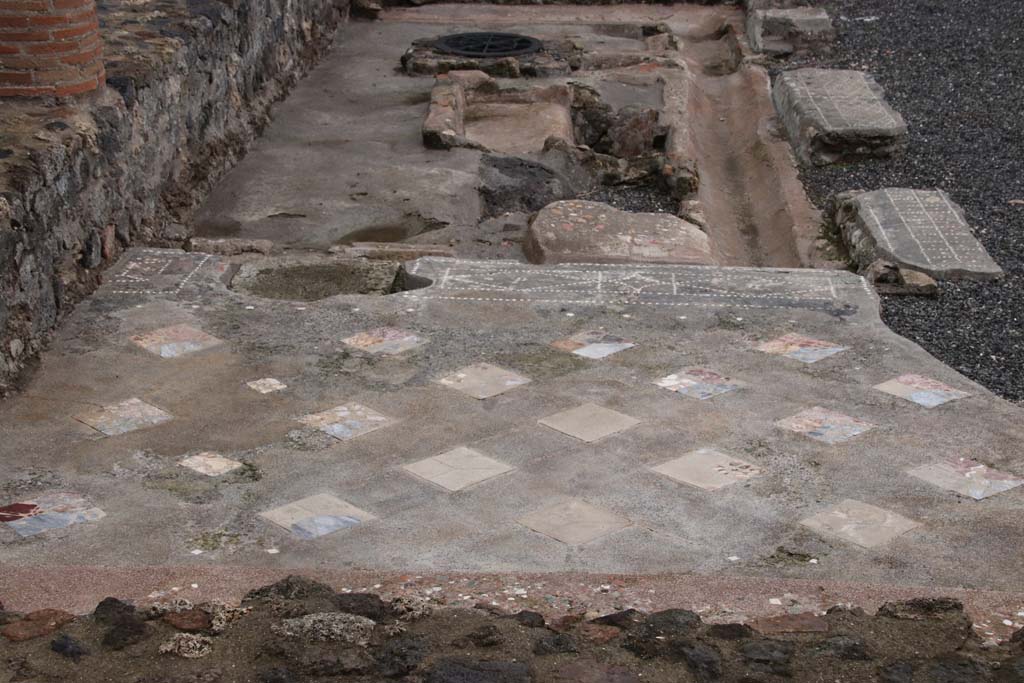 VIII.2.13/14/16 Pompeii. October 2020. Detail of flooring near west side of peristyle. Photo courtesy of Klaus Heese.