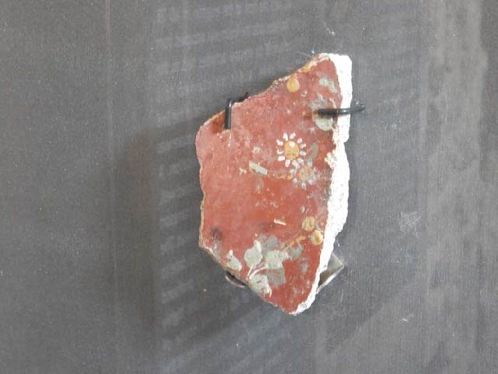 VIII.2.13/14/16 Pompeii. May 2018. Plaster fragment with daisy like flowers.
Photo courtesy of Buzz Ferebee.