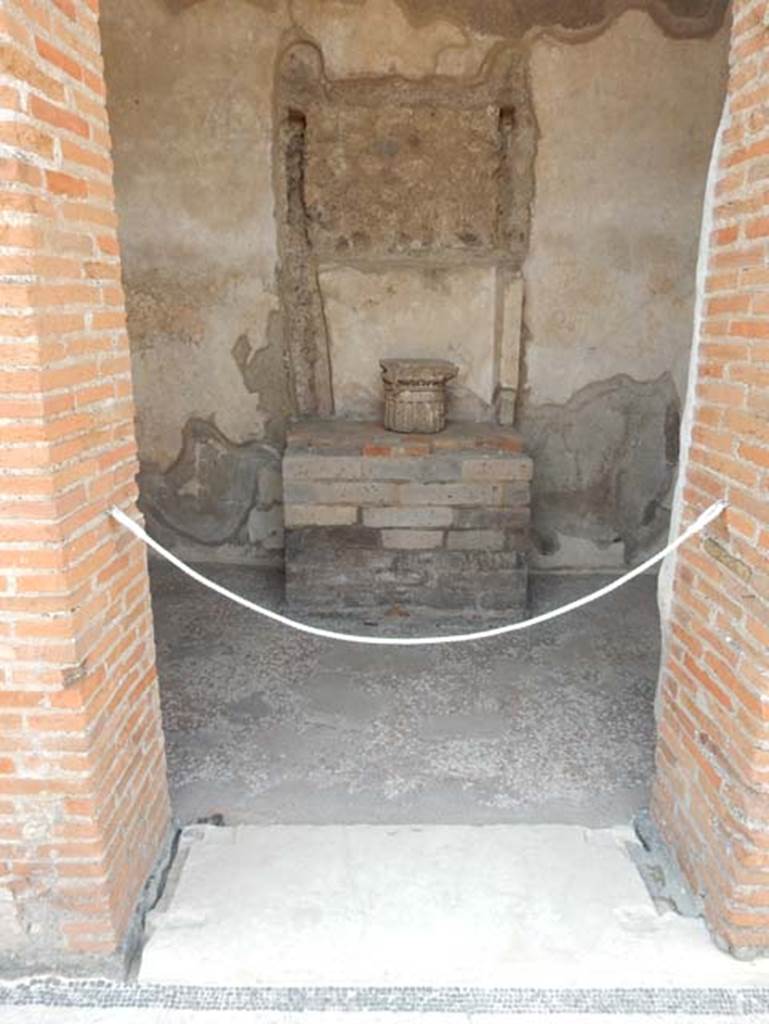 VIII.2.16 Pompeii. May 2017. Doorway to room on south side of atrium, with household shrine. Photo courtesy of Buzz Ferebee.