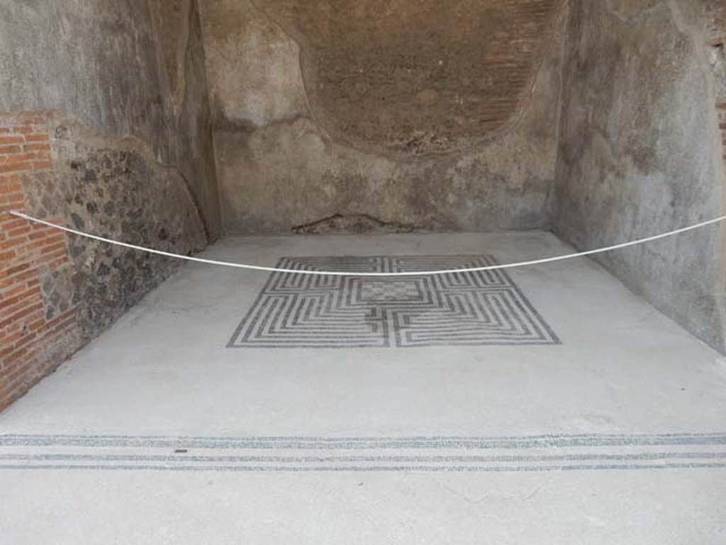 VIII.2.16 Pompeii. May 2017. Ala on south side of atrium, looking south across mosaic floor with central motif. Photo courtesy of Buzz Ferebee.