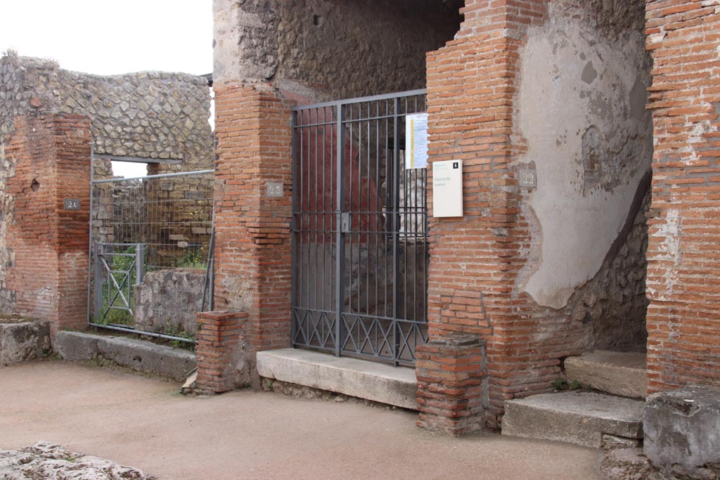 VIII.2.23 Pompeii, in centre. May 2024.
Looking south-east towards entrance doorways. Photo courtesy of Klaus Heese.