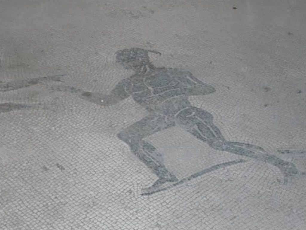 VIII.2.23 Pompeii. May 2012. Detail of athlete facing left on mosaic. Photo courtesy of Buzz Ferebee.