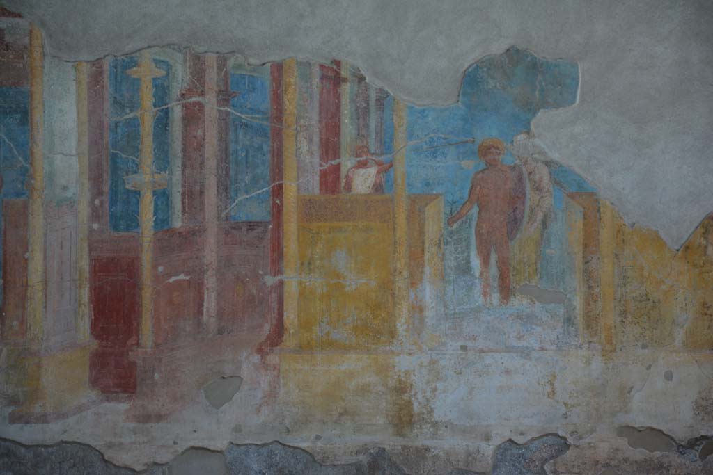 VIII.2.23 Pompeii. March 2019. Detail from centre of south wall.
Foto Annette Haug, ERC Grant 681269 DÉCOR.
