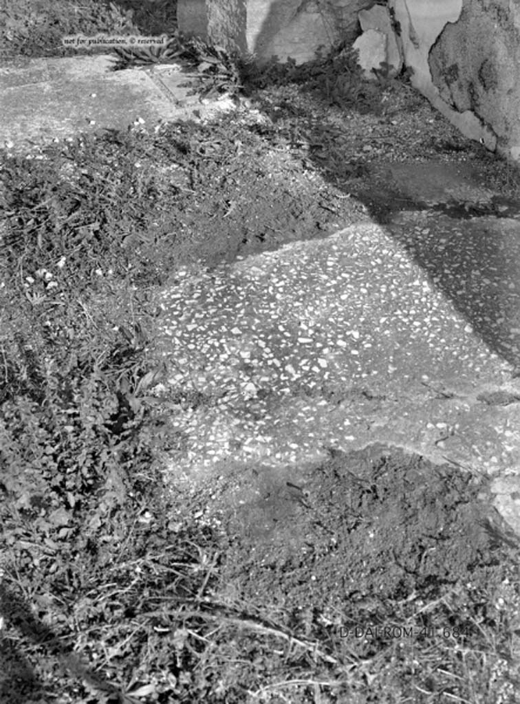 VIII.2.28 Pompeii. Flooring in tablinum embedded with flakes of travertine.
DAIR 41.684. Photo © Deutsches Archäologisches Institut, Abteilung Rom, Arkiv.
See Pernice, E. 1938. Pavimente und Figürliche Mosaiken: Die Hellenistische Kunst in Pompeji, Band VI. Berlin: de Gruyter, (tav. 31.1, above.)