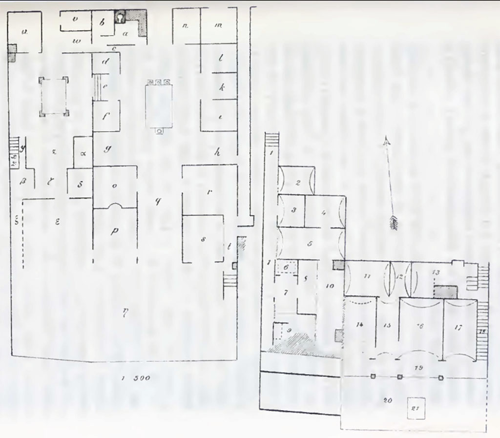 VIII.2.29, on left, and VIII.2.30, upper floors on right of left side;
on right side, lower levels – VIII.2.29, on left, VIII.2.30, on right.
See Bullettino dell’Instituto di Corrispondenza Archeologica (DAIR), 1884, (p. 211)