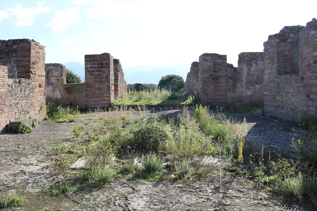 VIII.2.30, Pompeii. December 2018.
Looking south across atrium, with remains of impluvium, towards tablinum. Photo courtesy of Aude Durand.
