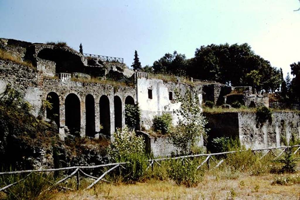 VIII.2.34 Pompeii, on left. 1959. Looking east along rear to VIII.2.39.Photo by Stanley A. Jashemski.
Source: The Wilhelmina and Stanley A. Jashemski archive in the University of Maryland Library, Special Collections (See collection page) and made available under the Creative Commons Attribution-Non Commercial License v.4. See Licence and use details.
J59f0410
