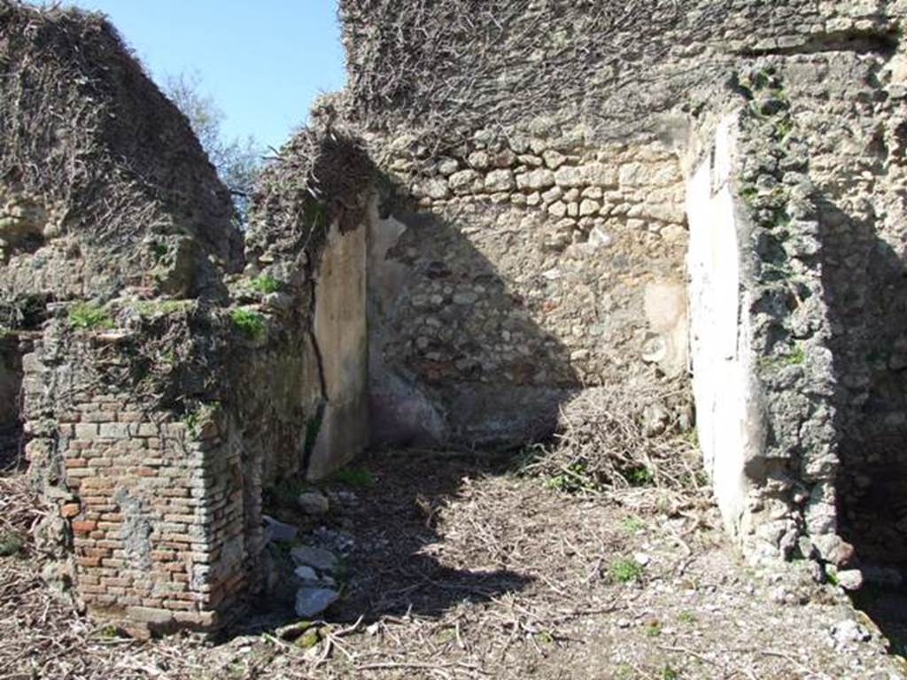 VIII.3.4 Pompeii. March 2009. Room 16. Looking West. This room contained the wall painting of Hercules & Auge. See Helbig, W., 1868. Wandgemälde der vom Vesuv verschütteten Städte Campaniens. Leipzig: Breitkopf und Härtel. 1142. See Pappalardo, U., 2001. La Descrizione di Pompei per Giuseppe Fiorelli (1875). Napoli: Massa Editore. p.123