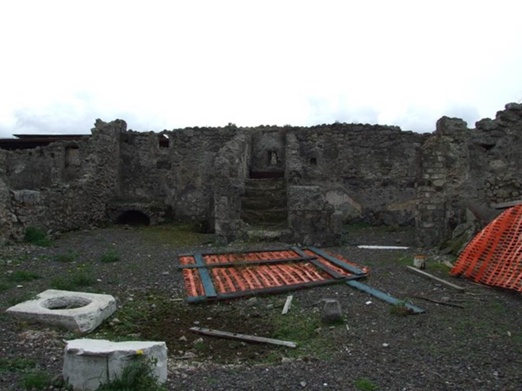 VIII.3.18 Pompeii. December 2007. South wall with ala containing kitchen in south-east corner.