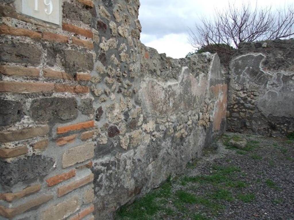 VIII.3.19 Pompeii. December 2007. North wall.