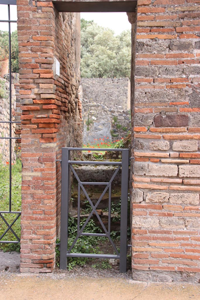 VIII.3.20 Pompeii. May 2024.
Looking east from Via delle Scuole towards steps to upper floor. Photo courtesy of Klaus Heese.