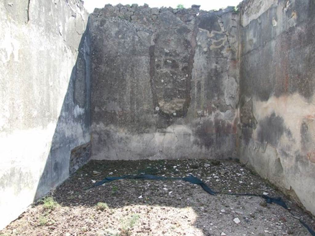 VIII.4.4 Pompeii. March 2009. Room 10, triclinium. Looking south.
According to Helbig, this room contained three wall paintings.
On the rear (south) wall only a fragment was found of the painting, but Fiorelli recognised it as being Orestes and Pylades in Tauris (1336).
Helbig added that only Orestes was preserved and could be seen in chains and the guard of Thoas.
On the right (west) wall was the Judgement of Paris (1284).
On the left (east) wall was Achilles found by Ulysses among Lycomedes’ daughters on Skyros (1296).
There were also painted busts (1413, 1427 and 1440) showing figures related to the world of Dionysus.
These were described by Minervini (Bullettino Archeologico Italiano, 1862, pp.139-140), and are now completely lost.
See Helbig, W., 1868. Wandgemälde der vom Vesuv verschütteten Städte Campaniens. Leipzig: Breitkopf und Härtel.
See Pappalardo, U., 2001. La Descrizione di Pompei per Giuseppe Fiorelli (1875). Napoli: Massa Editore. (p.127)
See Breton, Ernest. 1870. Pompeia, Guide de visite a Pompei, 3rd ed. Paris, Guerin.
See Senatore, F., (ed). 2001. Pompei tra Sorrento e Sarno. Roma, Bardi editore. (p.78)
See Richardson, L., 2000. A Catalog of Identifiable Figure Painters of Ancient Pompeii, Herculaneum. Baltimore: John Hopkins. (p.97)