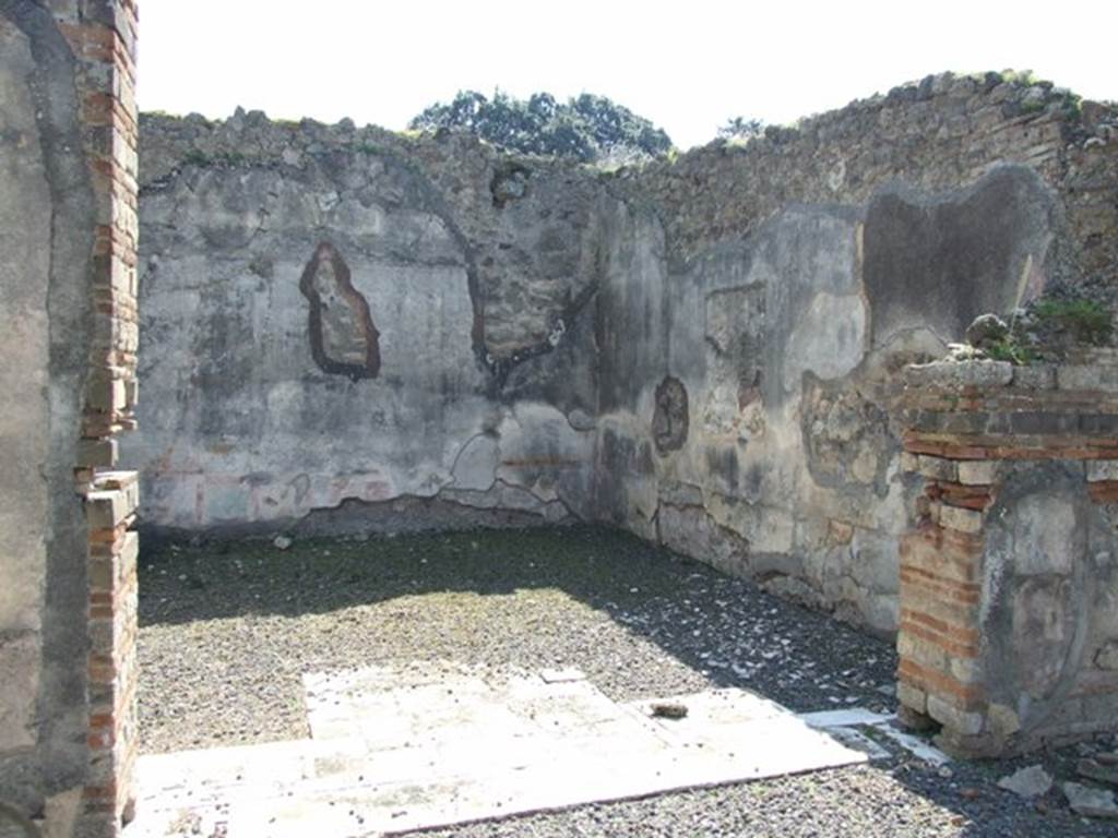 VIII.4.4 Pompeii. March 2009. Room 11, south west corner of exedra.