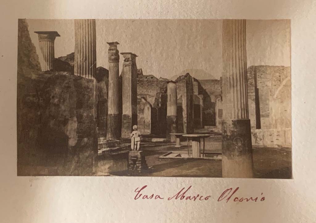 VIII.4.4 Pompeii. From an Album, c. 1875-1885. Looking north across garden from exedra.
Photo courtesy of Rick Bauer.