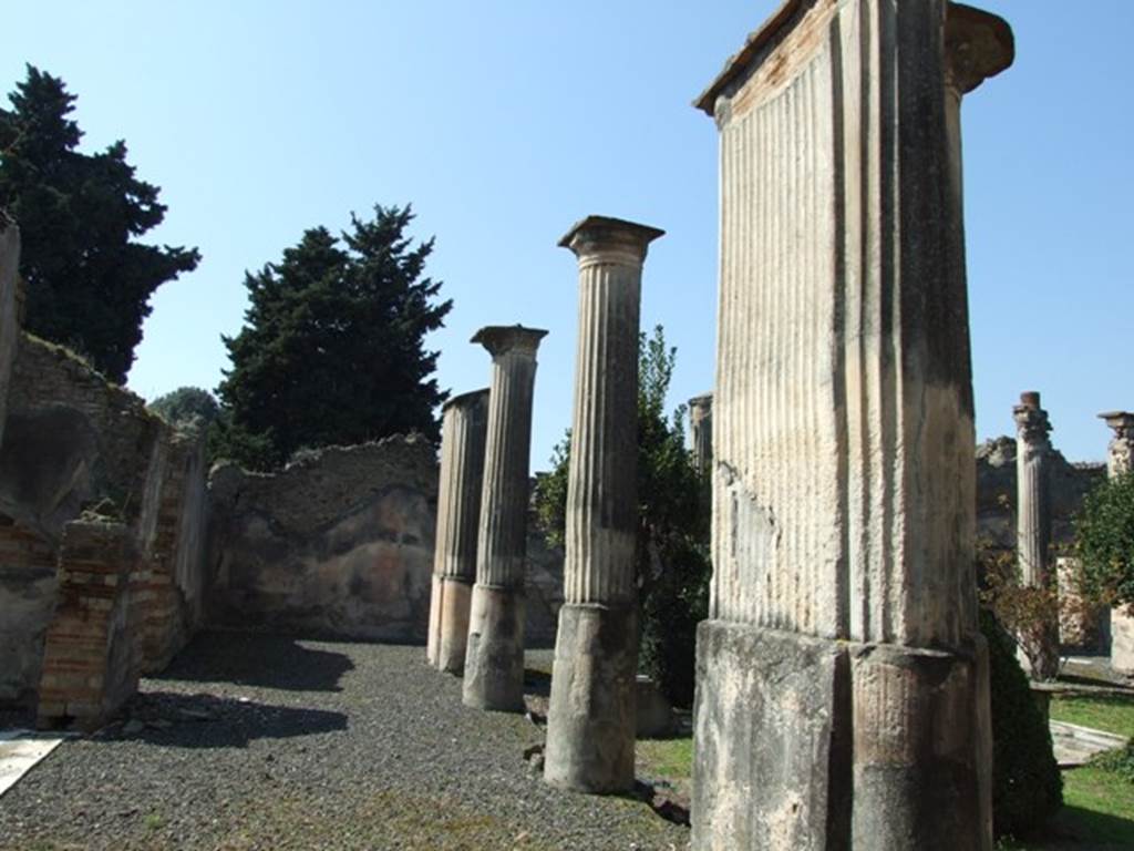 VIII.4.4 Pompeii. March 2009. Looking west along south portico.