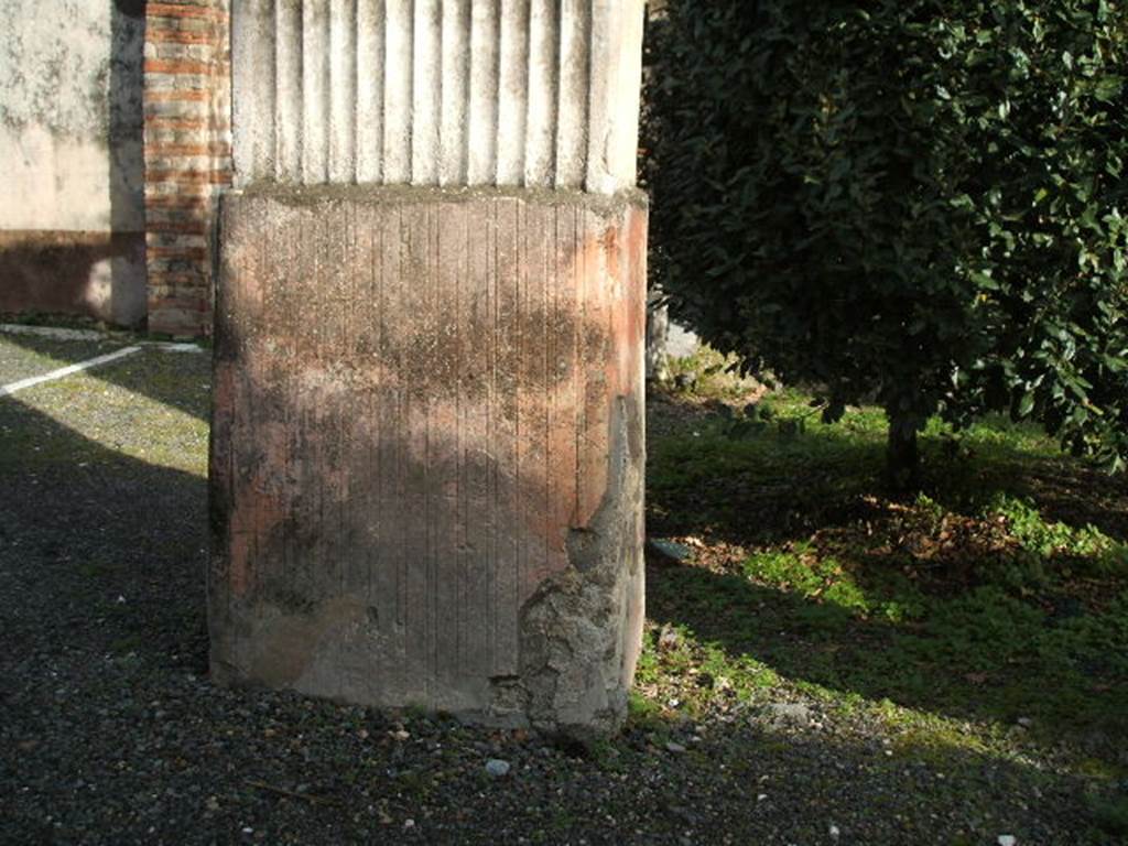 VIII.4.4 Pompeii. December 2004. Base of double pillar in peristyle, taken from VIII.4.49.