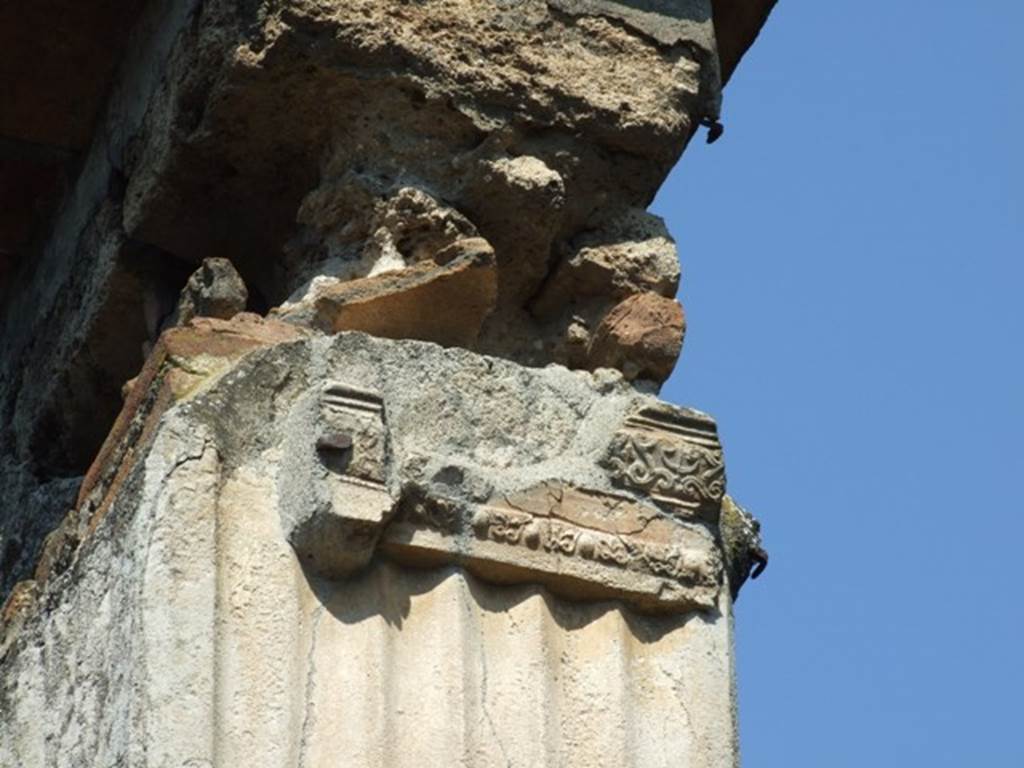 VIII.4.4 Pompeii. March 2009. Remains of decorated pillar in north west corner.