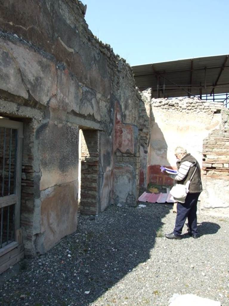 VIII.4.4 Pompeii. March 2009. Doorway to room 17, in north west corner of west portico.