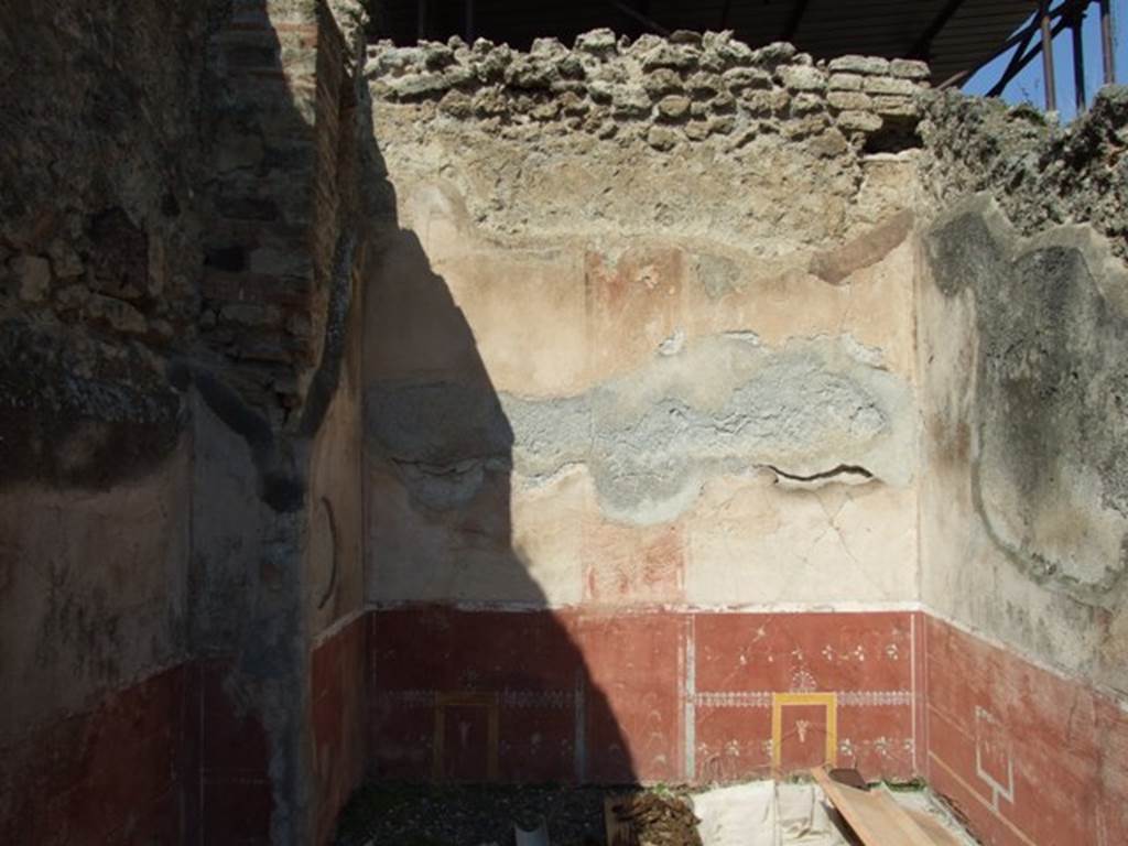 VIII.4.4 Pompeii. March 2009. Room 18, north wall of oecus.
