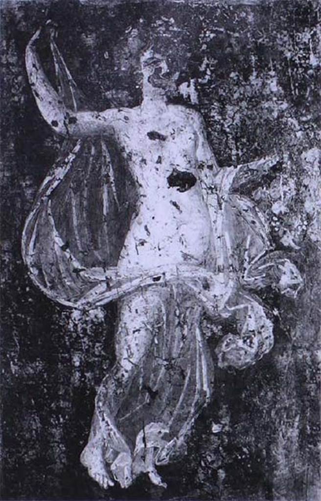 VIII.4.4 Pompeii. Entrance corridor or fauces. Floating figure carrying a wreath of ivy.
Now in Naples Archaeological Museum. Inventory number 9149.