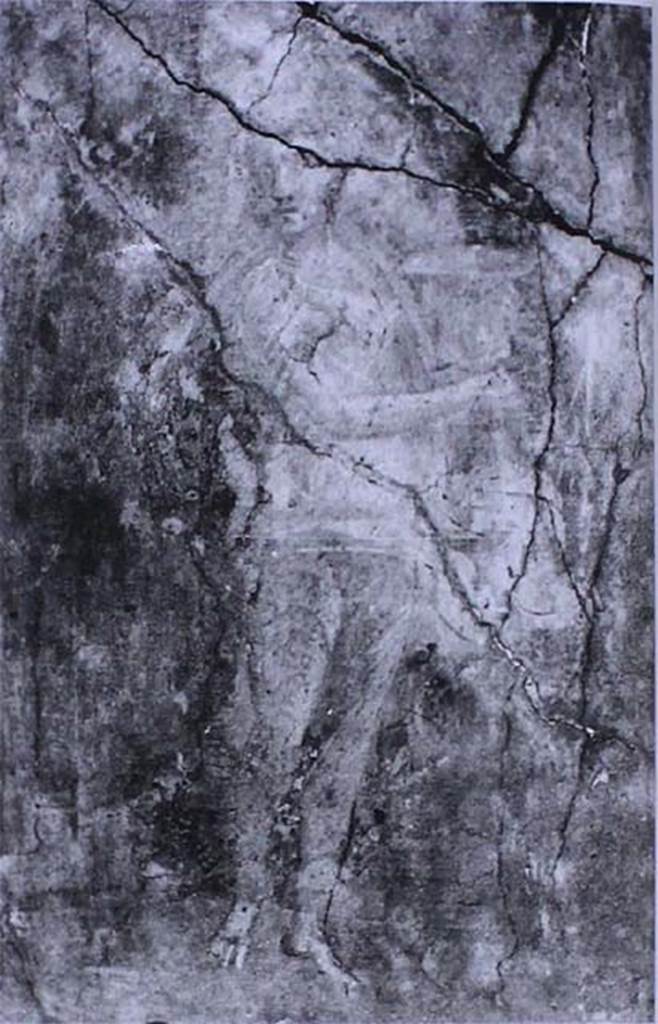 VIII.4.4 Pompeii. Entrance corridor or fauces. Floating figure carrying a kalathos (vase).
Now in Naples Archaeological Museum. Inventory number 9144.