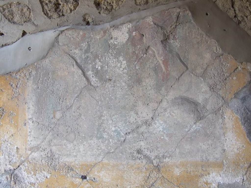 VIII.4.4 Pompeii. March 2009. Room 4. North wall. Remains of wall painting of Perseus and Andromeda.??