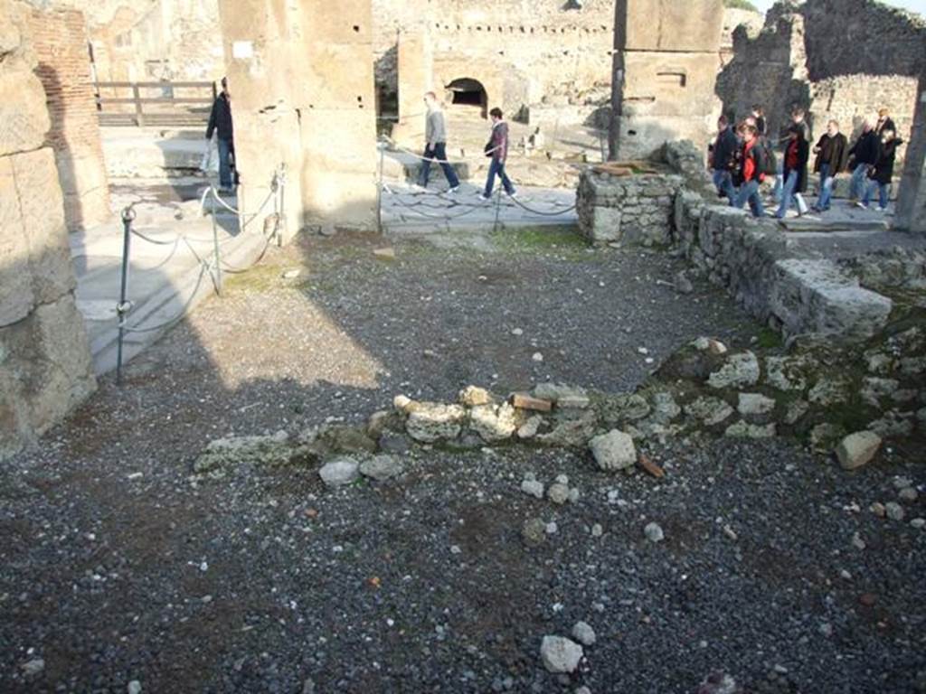 VIII.4.17 Pompeii. December 2007. Looking east from rear room towards VIII.4.17 on the left and VIII.4.17a ahead.