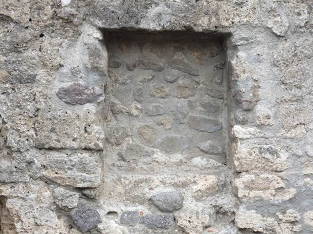 VIII.4.19 Pompeii. Shop and rooms. December 2007. Recess in west wall of rear room.