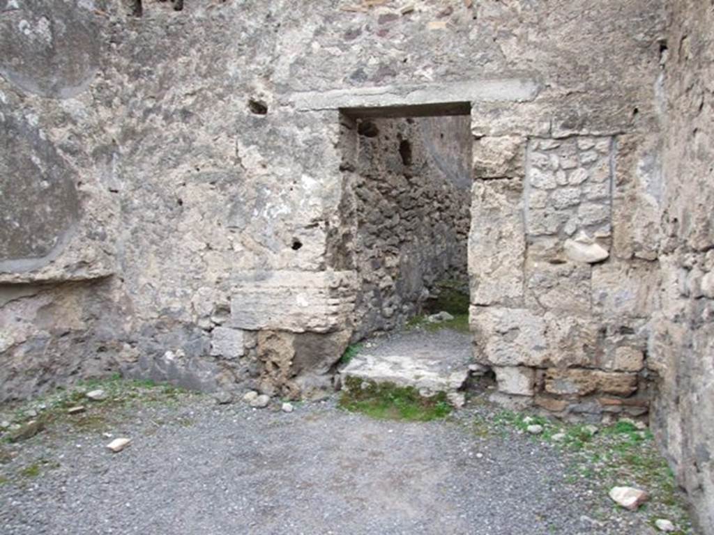 VIII.4.20 Pompeii. Shop and rooms. December 2007. Middle room with door to small room at rear.