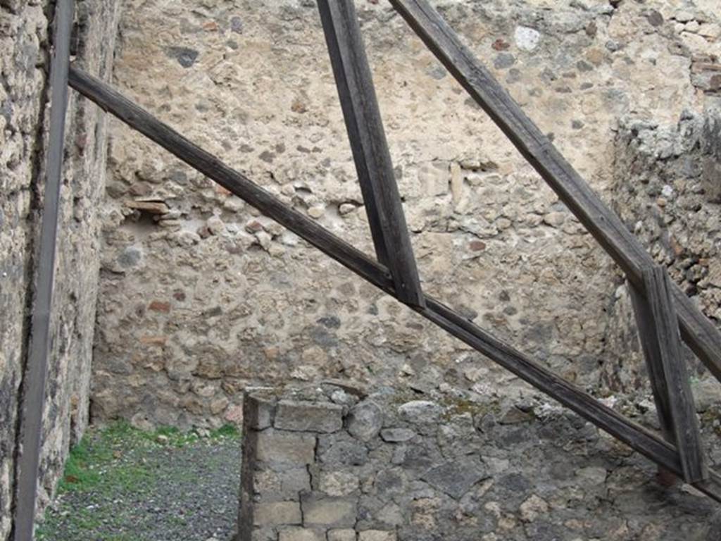 VIII.4.36 Pompeii. Shop and room. December 2007. North wall and rear room.
