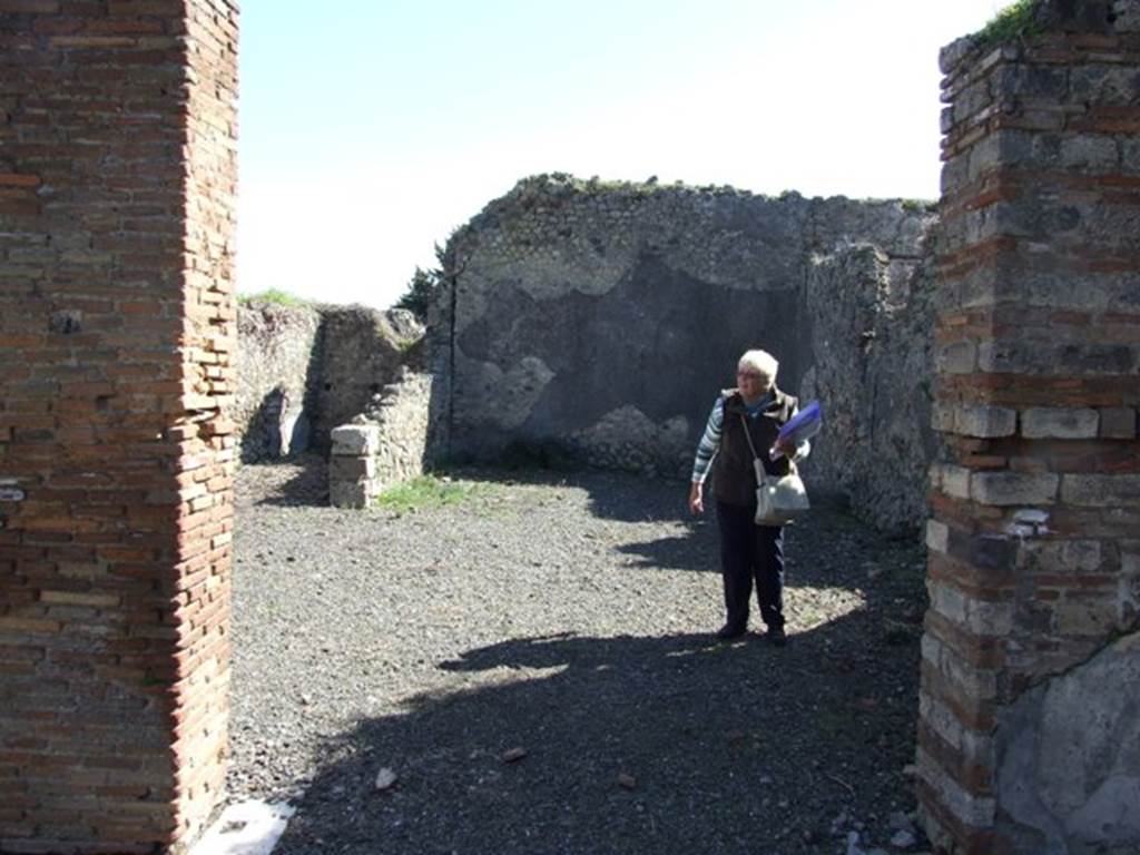 VIII.5.2 Pompeii. March 2009. Doorway to Room 13, Large Triclinium.