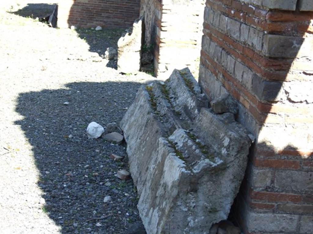 VIII.5.2 Pompeii. March 2009. East Portico, outside Room 17. Stone lintels.