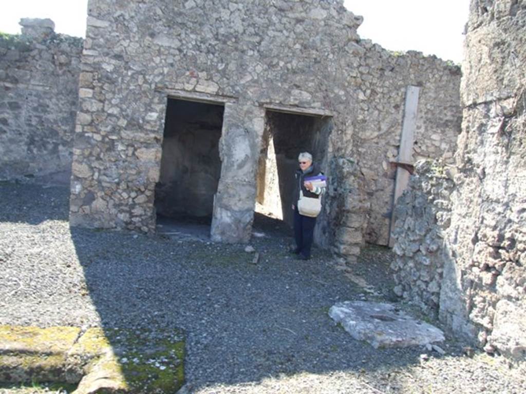 VIII.5.5 Pompeii. March 2009. Room 25. South west corner of atrium, with doorways to Rooms 31, 27 and 26.