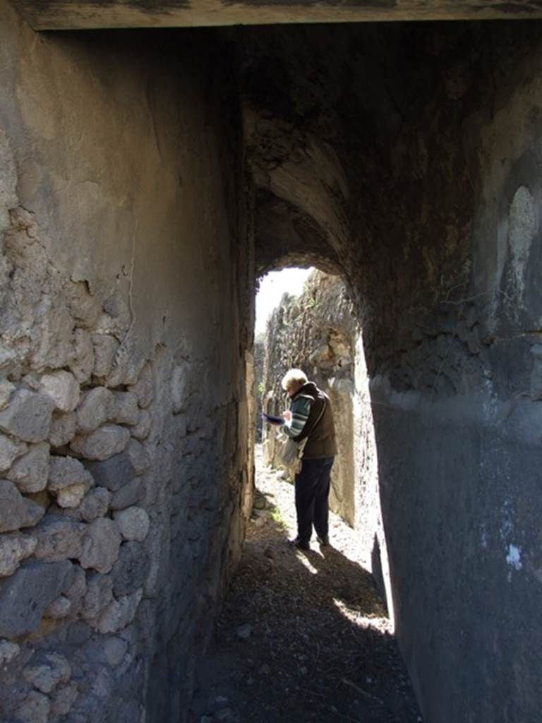 VIII.5.5 Pompeii. March 2009. Room 27. Corridor leading south to Services area.