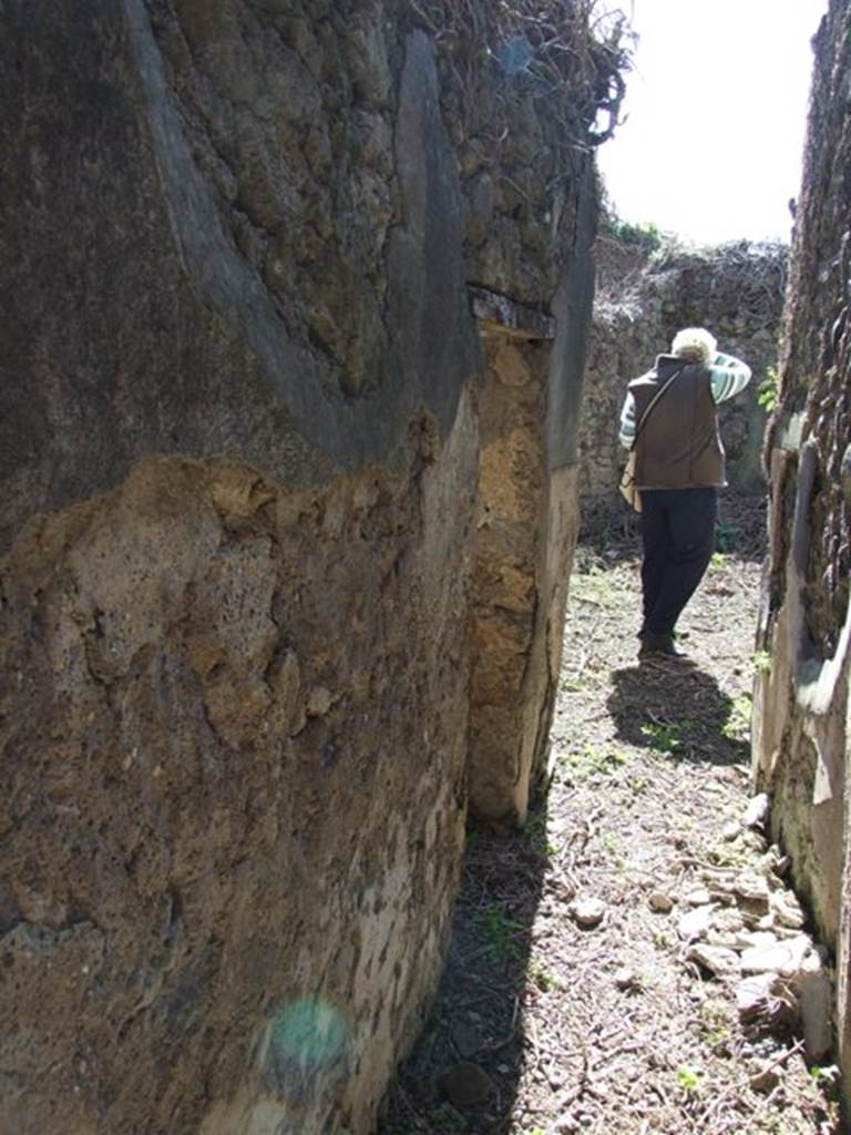 VIII.5.5 Pompeii. March 2009. Doorway to Room 29, on left, and Room 30, ahead.