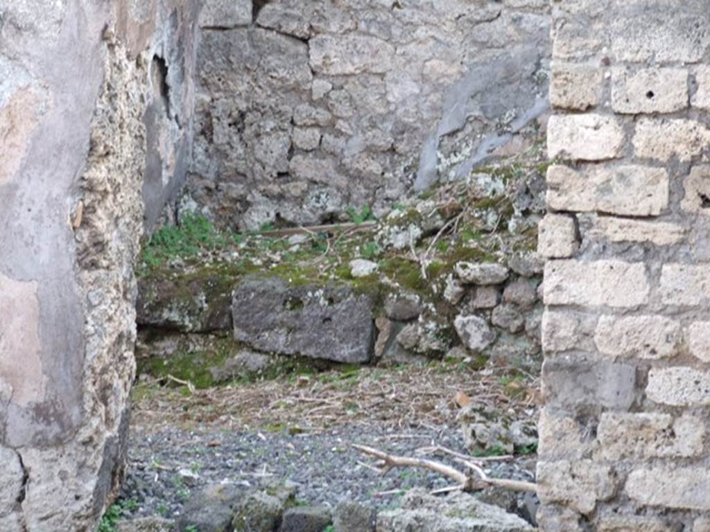 VIII.5.8 Pompeii. Shop. December 2007. Remains of stairs to upper floor in rear room.