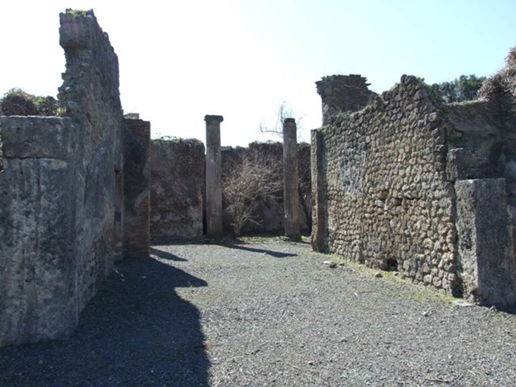 VIII.5.9 Pompeii. March 2009. Room 6. Tablinum, looking south to North Portico and Garden area.