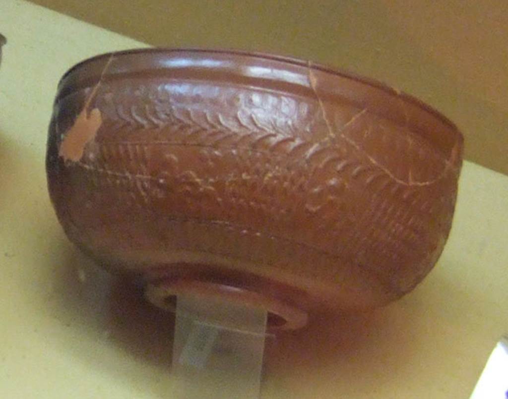 Bowl found in tablinum of VIII.5.9. Now in Naples Archaeological Museum.