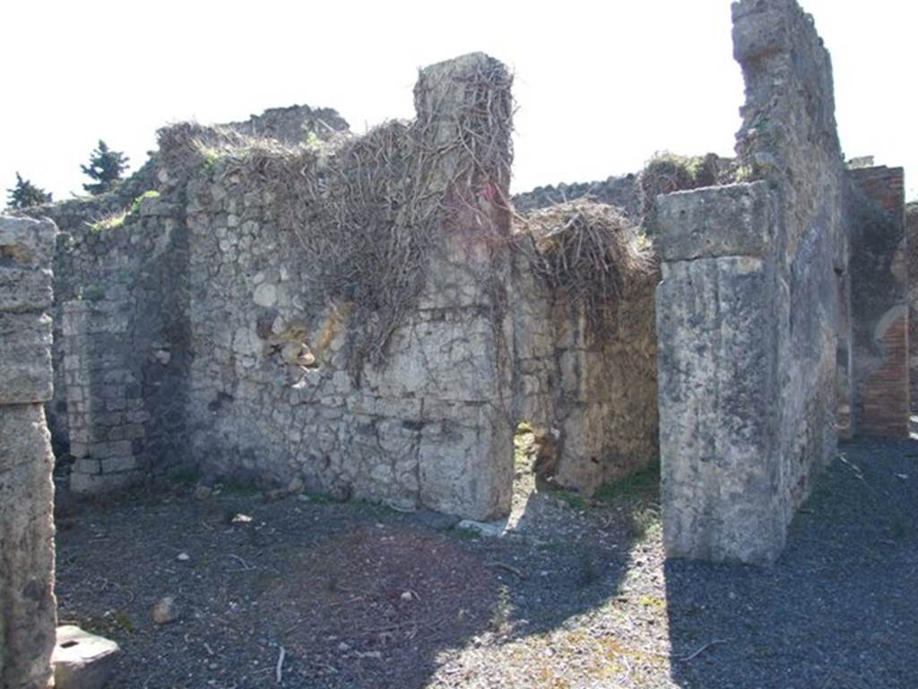 VIII.5.9 Pompeii. March 2009. Room 8, Ala on east side of atrium, with door to Room 7, Corridor to North Portico and Garden.