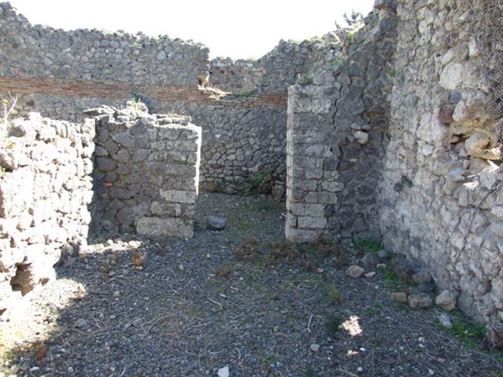 VIII.5.9 Pompeii. March 2009. Room 8, Ala. Looking east to small room or cupboard at rear, Room 9.