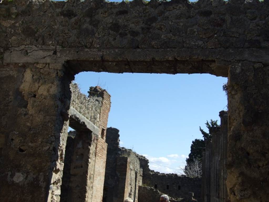 VIII.5.9 Pompeii. March 2009. Room 23. East wall, with doorway onto North Portico.