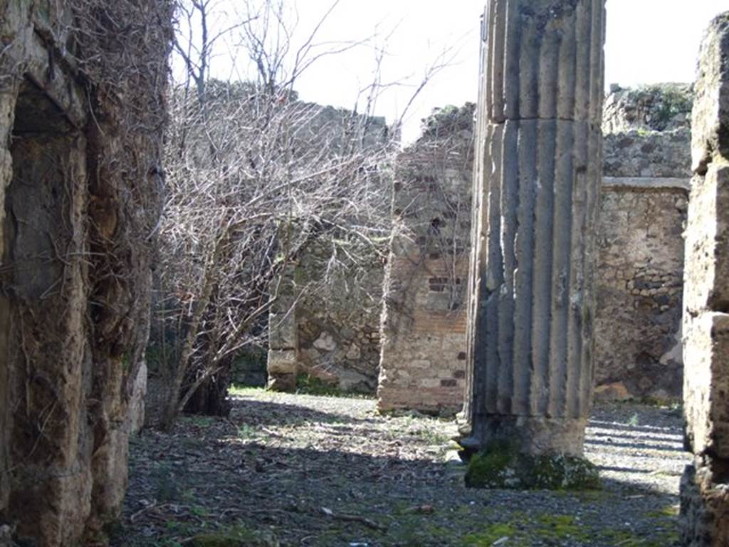 VIII.5.14 Pompeii. March 2009. Looking west across garden area, from entrance corridor.
