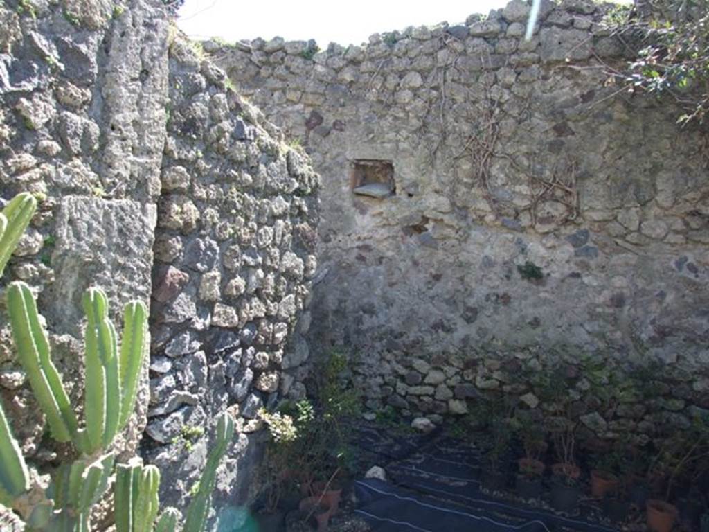 VIII.5.16 Pompeii. March 2009. Room 5. South wall, with entrance to Room 8, Corridor.